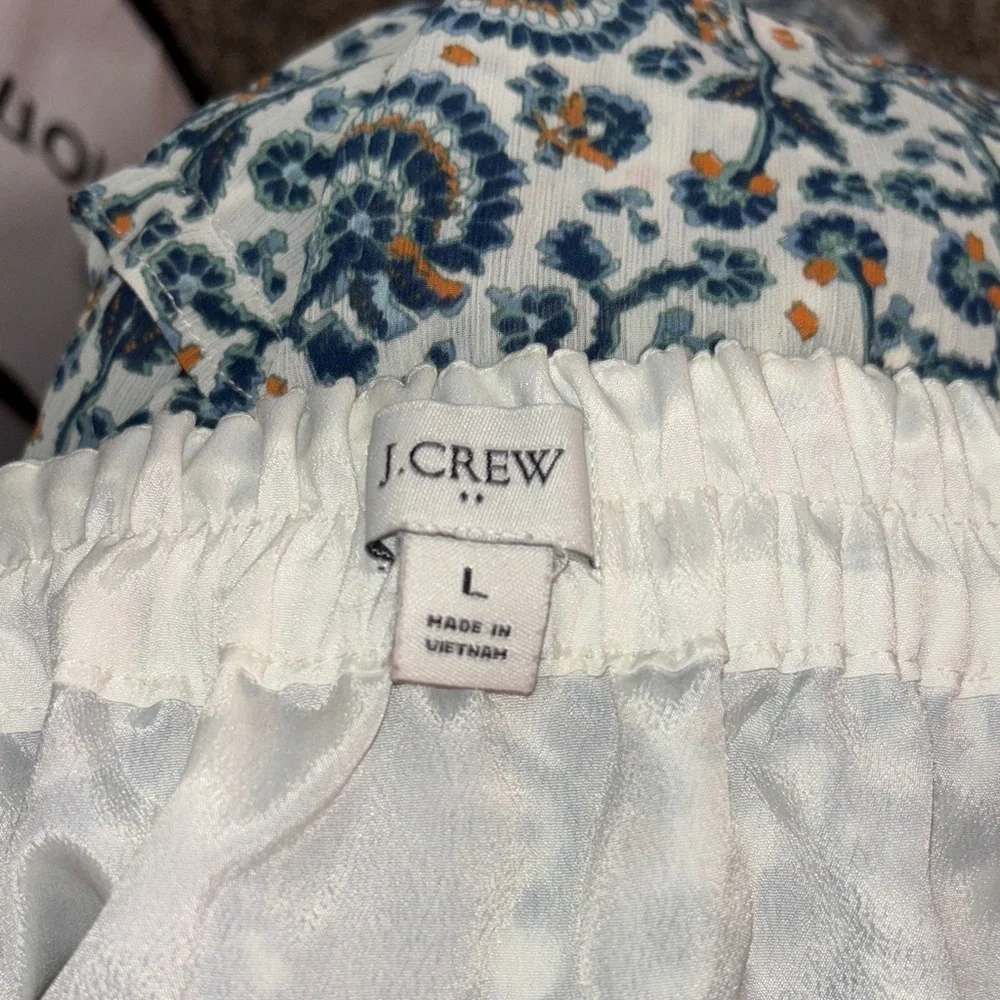 J. Crew A-Line Skirt in Blue and White Floral